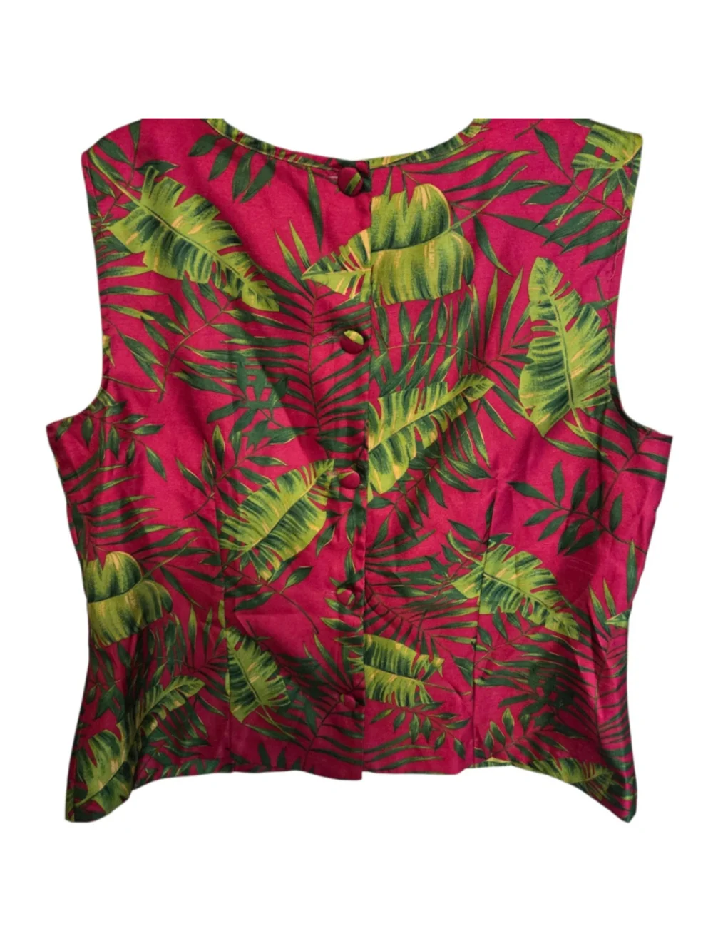 Women's Sag Harbor Tropical Print Two-Piece Set Size 16 Pink Green